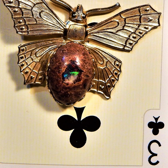 Boulder Opal Butterfly Brooch - Picture 6 of 8